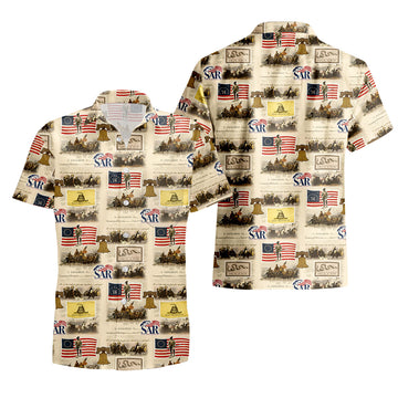 UniJames Sons of the American Revolution Patriotic Button Shirt