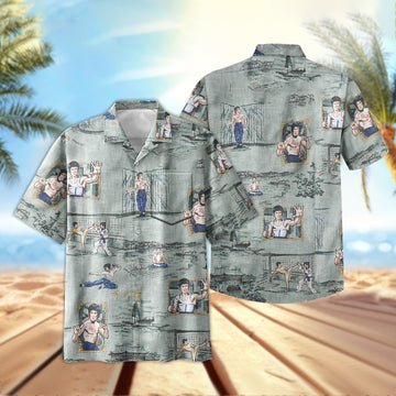 UniJames Bruce Lee Little Dragon - Jade Short Sleeve Hawaiian Shirt