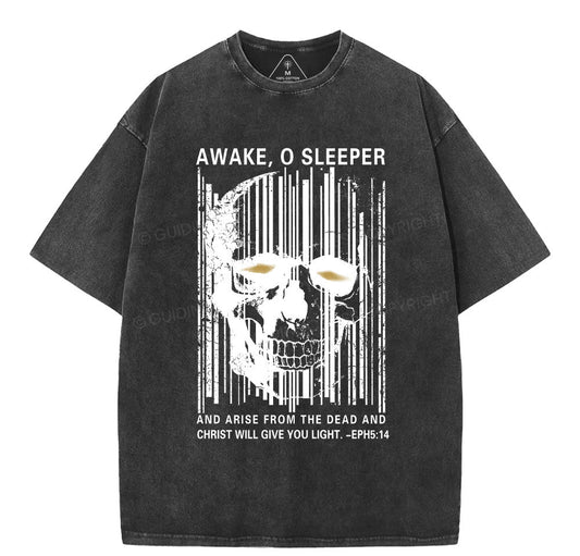 Awake O Sleeper Christian Washed T-Shirt Sale - GuidingCross