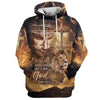 Uni Be Still And Know That I Am God The Face Of Jesus, Lion And Cross Hoodie