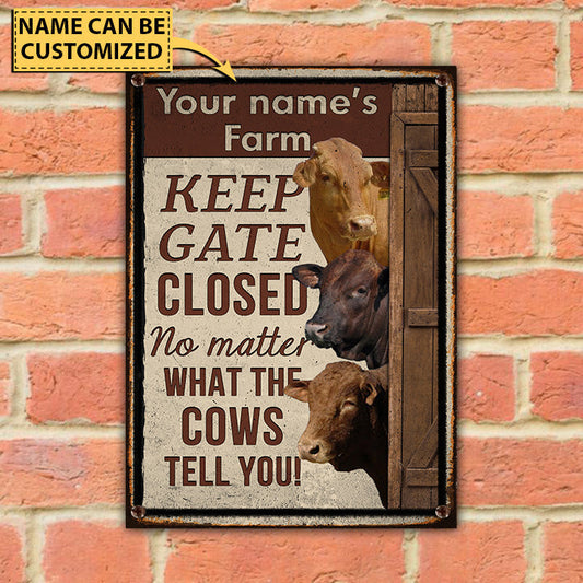 uni Customized Name BEEFMASTER CATTLE LOVERS KEEP GATE CLOSED All Printed 3D Metal Sign
