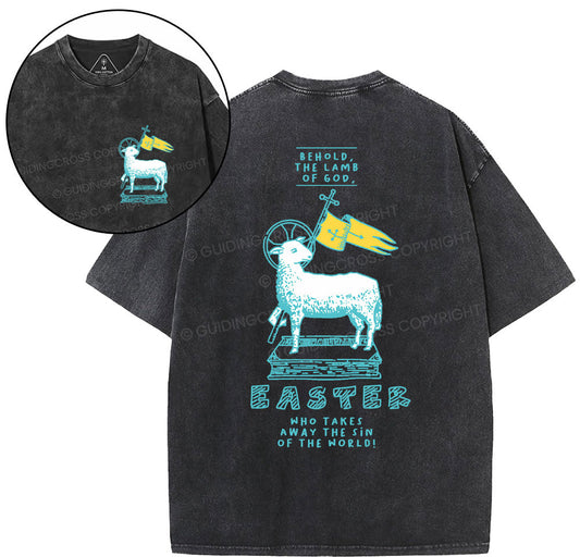 Behold The Lamb Of God Christian Washed TShirt