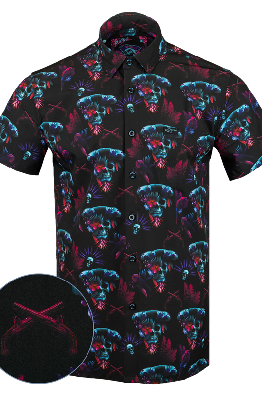 UniJames Comfort Black Beard Button Down For Men