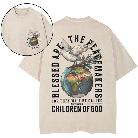 Blessed Are The Peacemakers Christian Washed T-Shirt Sale - GuidingCross