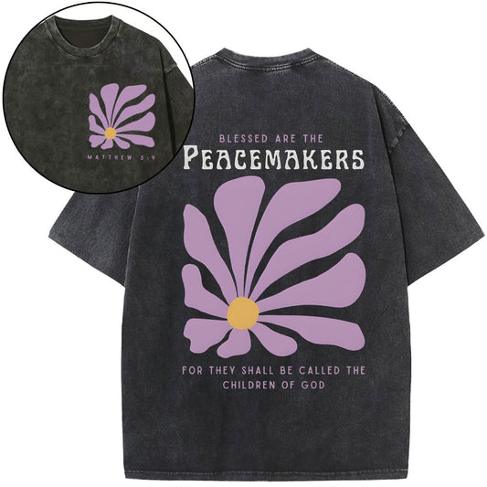 Blessed Are The Peacemakers For They Shall Be Called The Children Of God Christian Washed T-Shirt Sale - GuidingCross