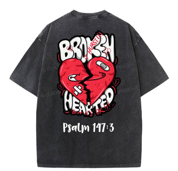 Broken Hearted  Christian Washed T-Shirt Sale - GuidingCross