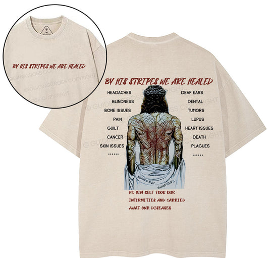 By His Spirits We Are Healed Christian Washed T-Shirt Sale - GuidingCross