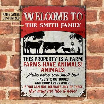 uni Customized Name Cattle Farm House This Is A Farm All Printed 3D Metal Sign