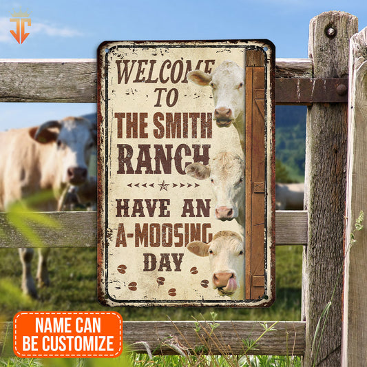 uni Charolais Have An AMOO-SING Day All Printed 3D Metal Sign