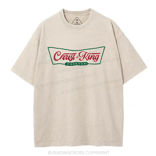 Christ Is King Christian Washed T-Shirt Sale - GuidingCross