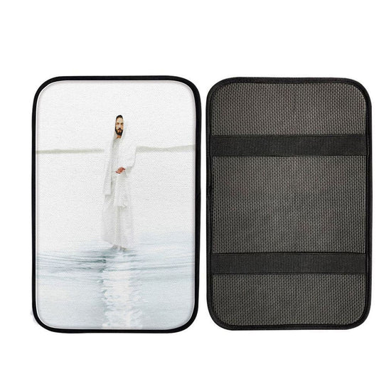 Uni Come And See Blue White Jesus Car Armrest Pad
