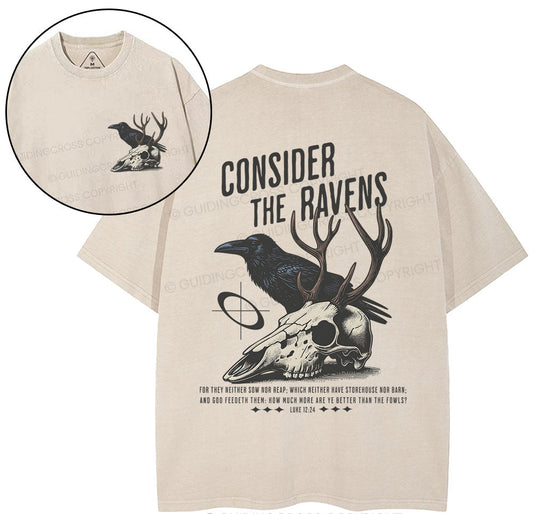 Consider The Ravens Chirstian Washed T-Shirt Sale - GuidingCross