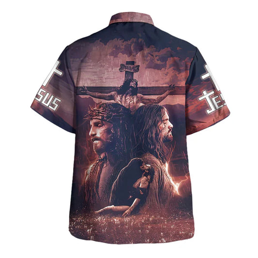 UniJames Cross Eagle One Nation Under God Hawaiian Shirt - Christian Hawaiian Shirt - Religious Hawaiian Shirts