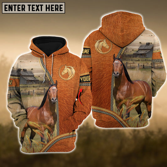 uni Horse Fur And Zipper Pattern Personalized 3D Hoodie