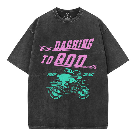 Dashing To God Christian Washed T-Shirt Sale - GuidingCross