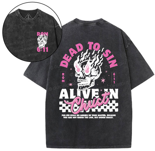 Dead To Sin Chirstian Washed T-Shirt Sale - GuidingCross