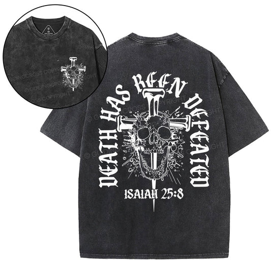 Death Has Been Defeated Christian Washed T-Shirt Sale - GuidingCross