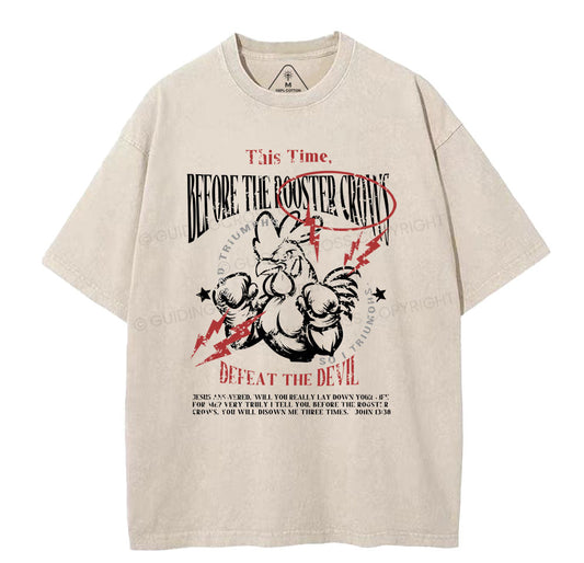 Defeat The Devil Christian Washed TShirt