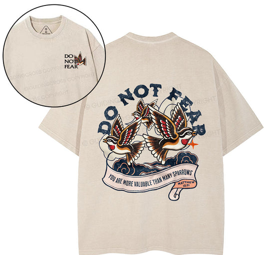 Do Not Fear Sparrows Christian Washed TShirt
