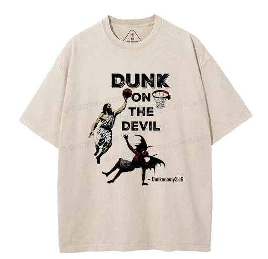 Dunk On The Devil Christian Washed TShirt