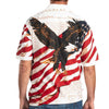 UniJames Men's Eagle Soaring American Flag Cotton Polo Shirt