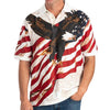 UniJames Men's Eagle Soaring American Flag Cotton Polo Shirt