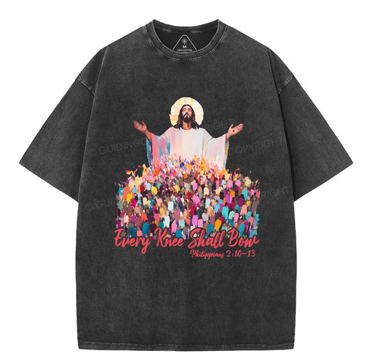 Every Knee Shall Bones Christian Washed TShirt