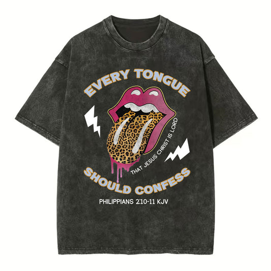 Every Tongue Should Confess That Jesus Christ Is Lord Christian Washed T-Shirt Sale - GuidingCross