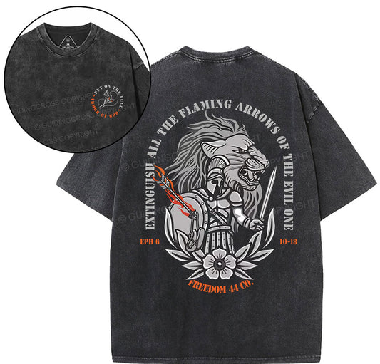 Extingguish All The Flaming Arrows Of The Evil One Christian Washed T-Shirt Sale - GuidingCross