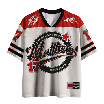 UniJames Faith Can Move Mountains Christian Beige Mesh Jersey