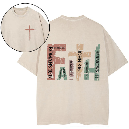 Faith Christian Washed T-Shirt Sale - GuidingCross