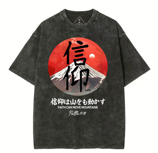 Faith Move Mountain Christian Washed TShirt