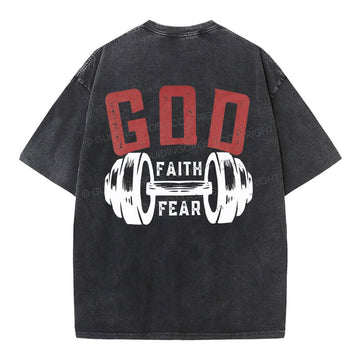 Faith Over Fear Chirstian Washed T-Shirt Sale - GuidingCross