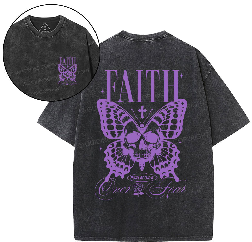 Faith Over Fear Christian Washed TShirt