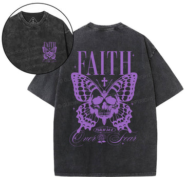 Faith Over Fear Christian Washed TShirt