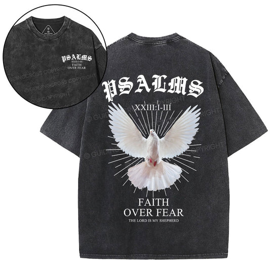 Faith Over Fear Dove Christian Washed T-Shirt Sale - GuidingCross