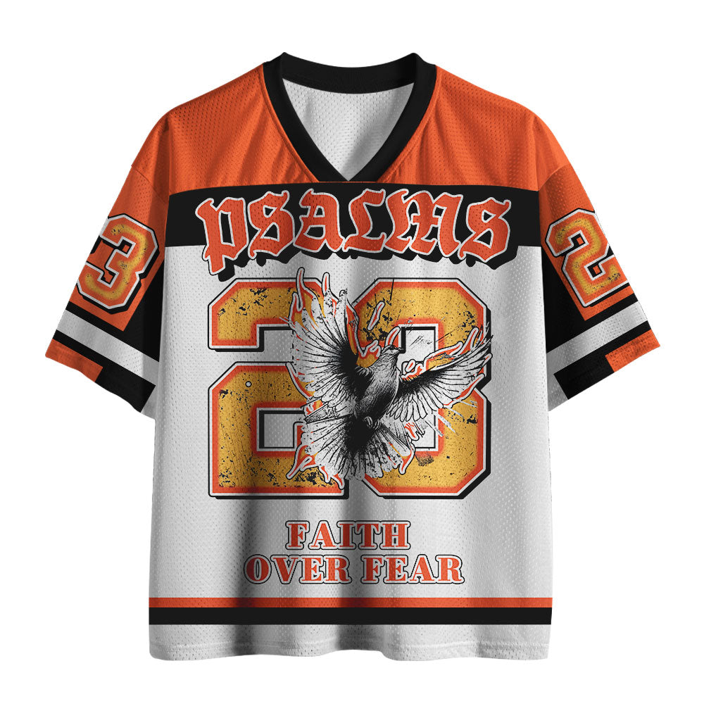 UniJames Faith Over Fear Dove Christian White Mesh Jersey