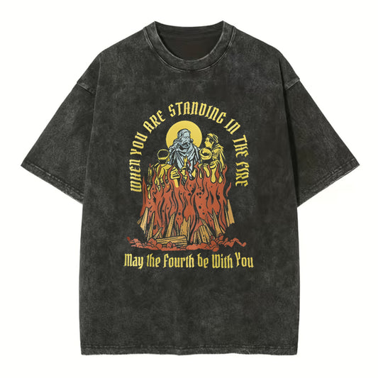 Faith in the Fire Christian Washed TShirt
