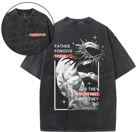 Father, Forgiven Them Christian Washed T-Shirt Sale - GuidingCross
