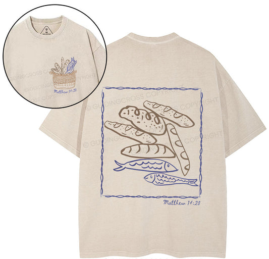 Fish & Loaves Christian Washed T-Shirt Sale - GuidingCross
