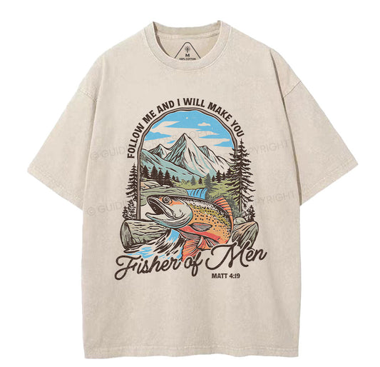 Fisher Of Men Christian Washed T-Shirt Sale - GuidingCross