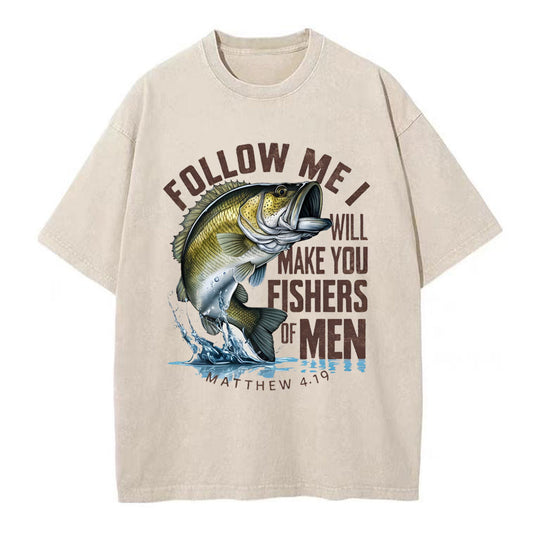 Fishers Of Men Christian Washed T-Shirt Sale - GuidingCross