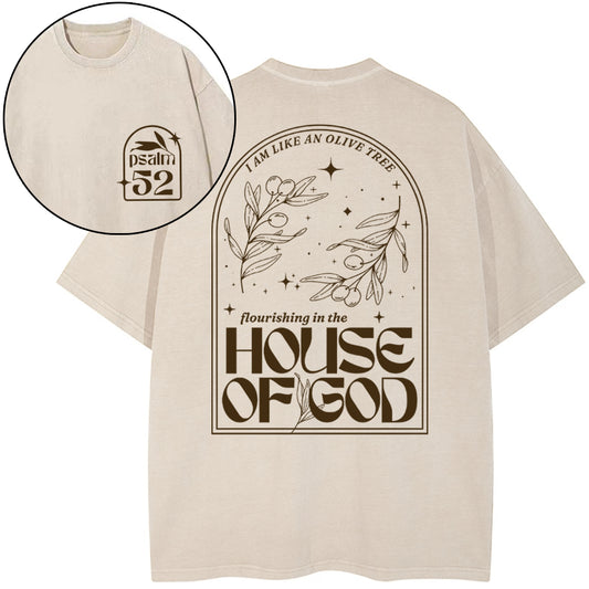 Flourishing In The House Of God Christian Washed TShirt