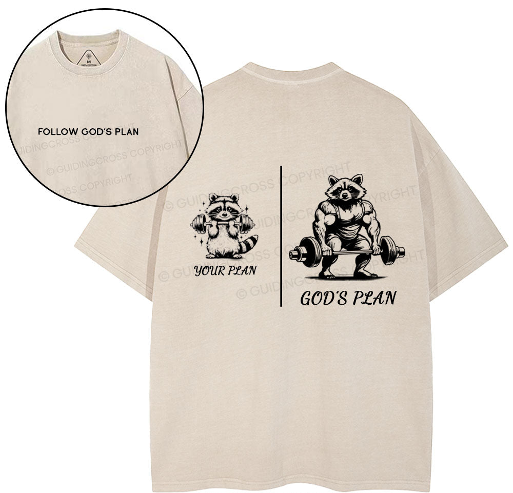 Follow God's Plan Chrsitian Washed TShirt