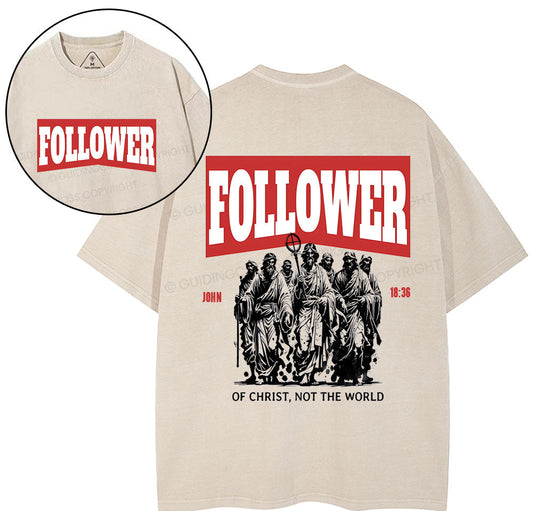 Follower Christian Washed T-Shirt Sale - GuidingCross
