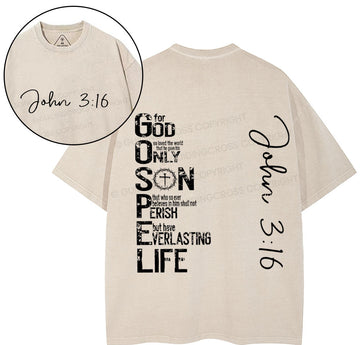 For God Only Son Christian Washed T-Shirt Sale - GuidingCross