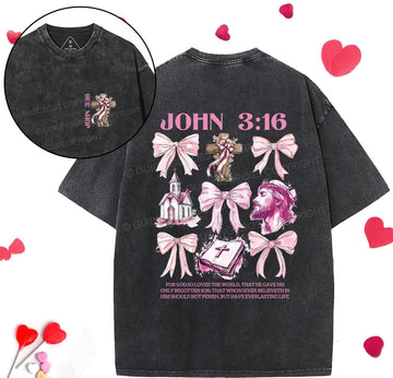 For God So Loved The World Christian Washed TShirt