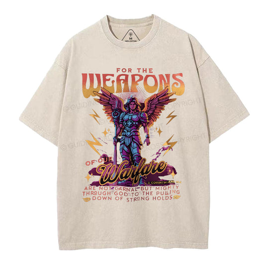 For The Weapons Of Our Warfare Christian Washed TShirt