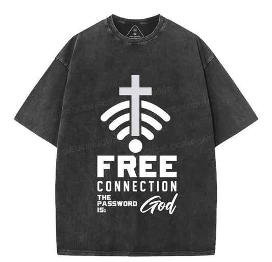 Free Connection To God Addicted To Christian Washed TShirt