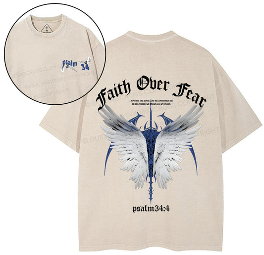 Faith Over Fear Christian Washed TShirt